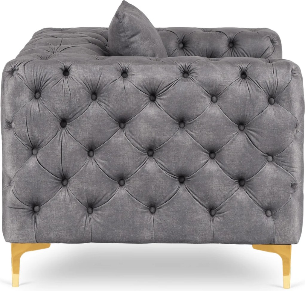 Fotel Wypoczynkowy SORRENTO 1S Szary Welurowy Nowoczesny Glamour