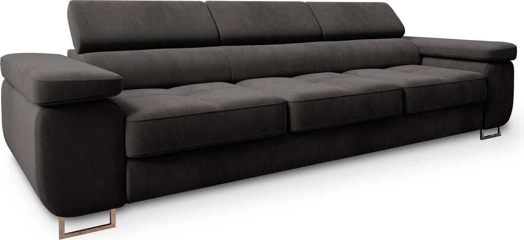 Masseno Sofa MOSINE z funkcją spania, Rozkładana sofa - Czarny ciemny, MONOLITH 95
