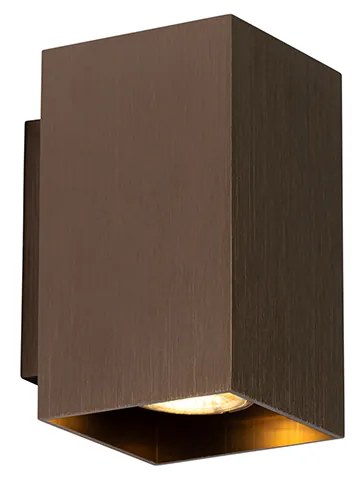 Nowoczesna lampa ścienna ciemnobrązowa kwadratowa 2-światłowa - Sandy Nowoczesny Oswietlenie wewnetrzne