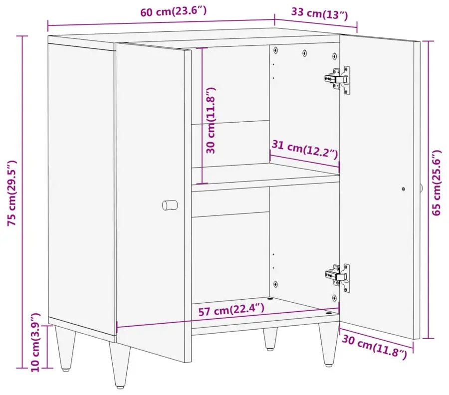 Rustykalna komoda z rzeźbionymi frontami - Nolen 3X