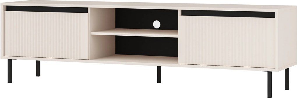 Szafka RTV stojąca OSTIA 178,6 cm do Salonu pod Telewizor 2 Szuflady - Odcienie beżu