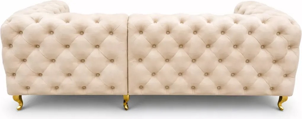 Duży narożnik pikowany Moet Light w stylu glamour 305x210 cm