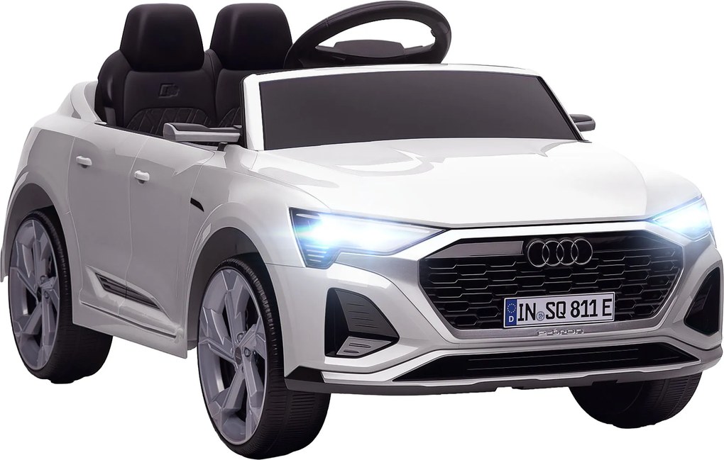 AIYAPLAY Elektryczny Samochód dla Dzieci Audi Q8 12V, Sterowanie Pilotem, Światła, Muzyka, Biały