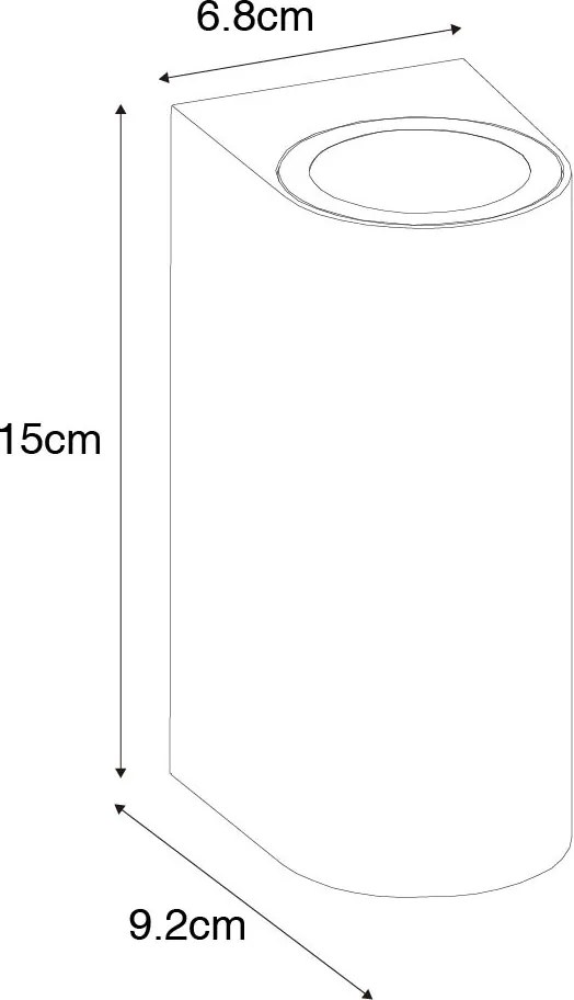 Nowoczesna lampa ścienna zewnętrzna czarna z tworzywa sztucznego owalna 2-światłowa - Baleno