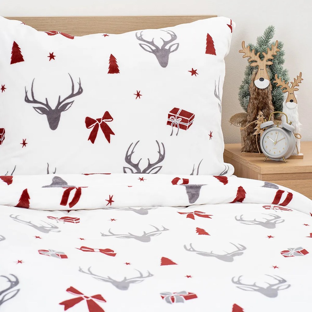 4Home Pościel mikroflanela Stag & Bows, 140 x 220 cm, 70 x 90 cm