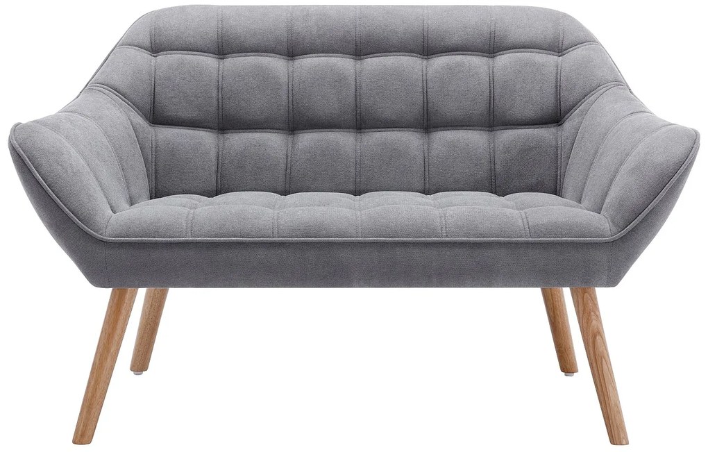 Kanapa 2-osobowa z szarą tapicerką - CASERTA