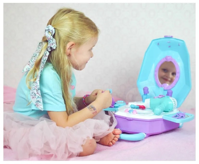 Woopie toaletka dla dziewczynki 2w1 salon piękności w walizce