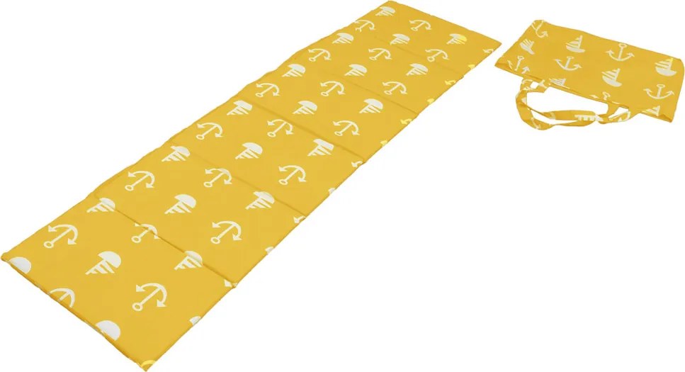 Leżak plażowy KOTWICA 180x50 cm, żółty