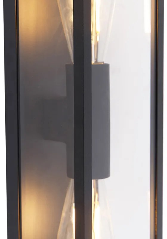 Zewnetrzna Industrialna lampa ścienna czarna 38 cm 2-światłowa IP44 - CharloisDesignerski Oswietlenie zewnetrzne