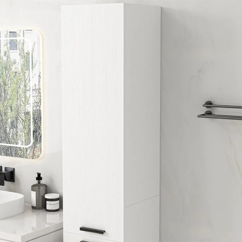 Szafka łazienkowa regał słupek 2 drzwi biała wysoka nowoczesna 174cm