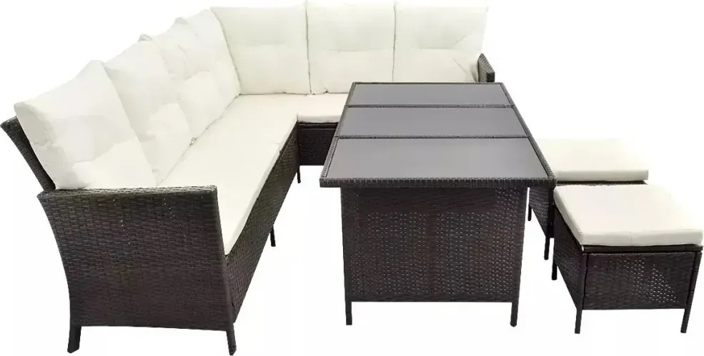 Zestaw brązowych mebli ogrodowych - Cintro