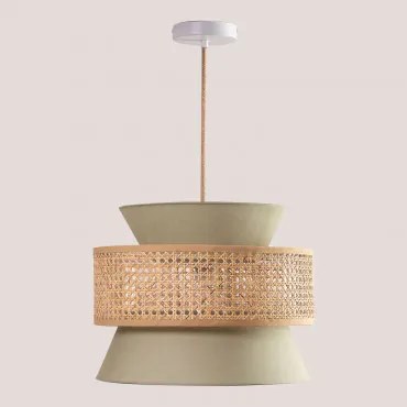 Lampa Sufitowa Wisząca Z Rattanu Yereh Verde Olive - Sklum