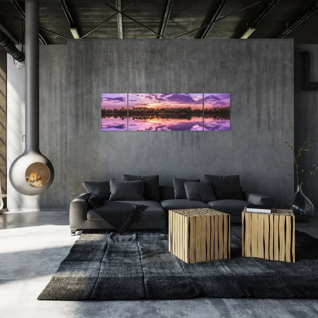 Obraz fioletowego nieba (170x50 cm)