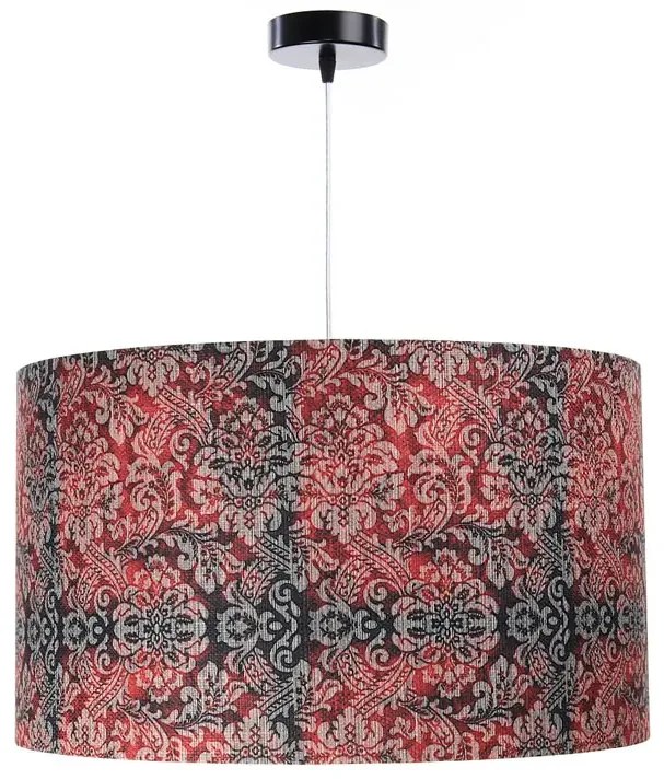 Czerwono-grafitowa lampa wisząca z abażurem - 5X S374 K5-P16