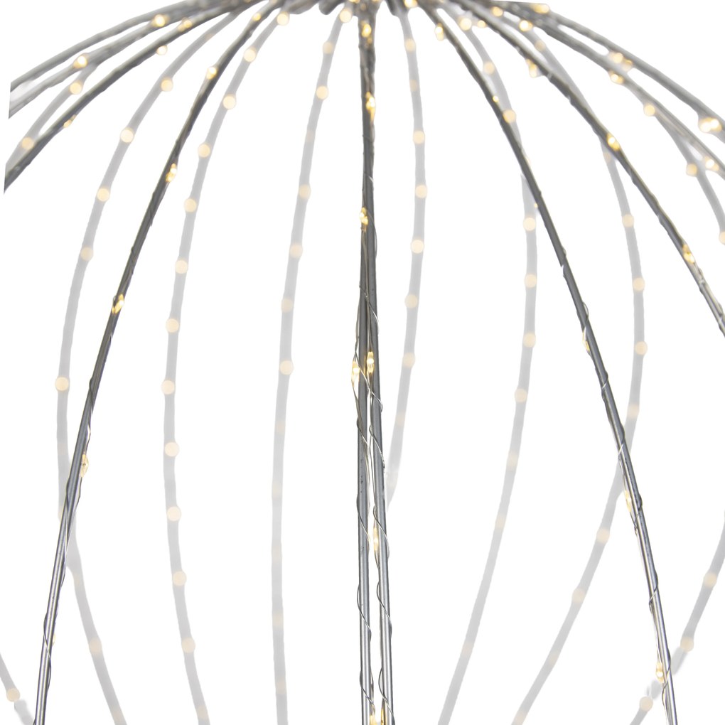 Zewnetrzna Świąteczna lampa wisząca kula biała 60 cm z LED i timerem IP44 - Nobi Oswietlenie zewnetrzne