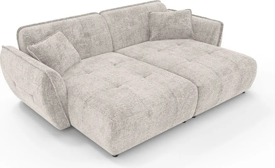 Beżowa sofa z tkaniny szenilowej z szezlongiem 252 cm Nelia Big – Ropez