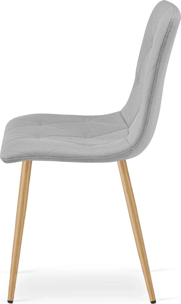 Jasnoszare krzesło pikowane metalowe D7-N16