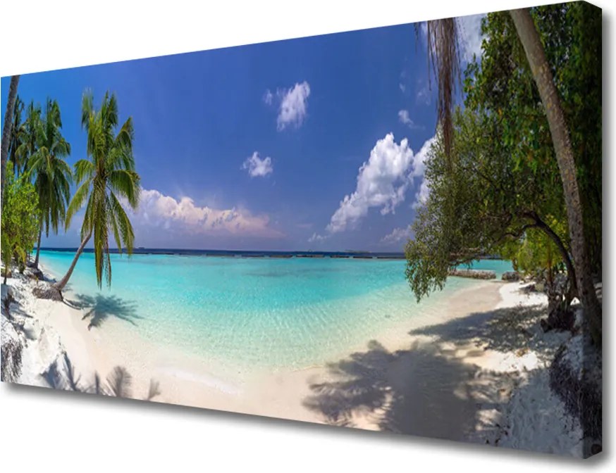 Duży obraz na płótnie Wakacyjny Brzeg z Palmami