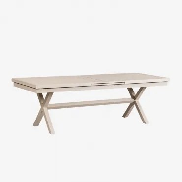 Rozkładany Prostokątny Stół Ogrodowy 240-300x100 Cm Z Aluminium Karena Kremowa Tapioca & 240 - 300 X 100 Cm - Sklum