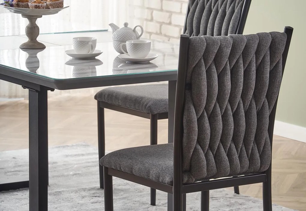 Rozkładany stół w stylu industrialnym Marley w optyce marmuru