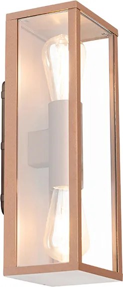 Industrialna lampa ścienna rdzawo-brązowa 38 cm 2-światłowa IP44 - Charlois