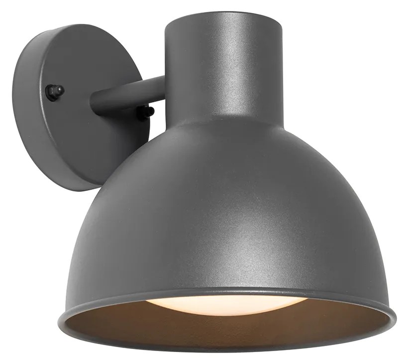 Zewnetrzna Industrialna lampa ścienna zewnętrzna ciemnoszara okrągła IP44 - NatasPrzemysłowy Oswietlenie zewnetrzne