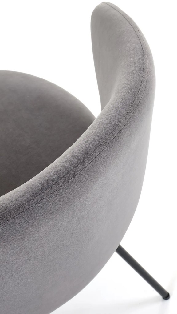 Krzesło do jadalni tapicerowane popiel szary mat welur K587