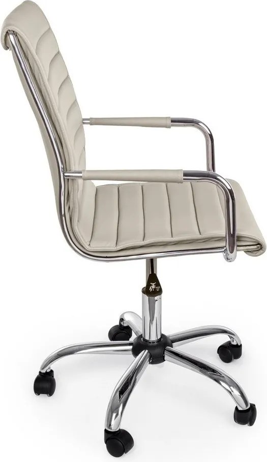 Szarobrązowe krzesło biurowe z imitacji skóry Perth – Yes Everyday