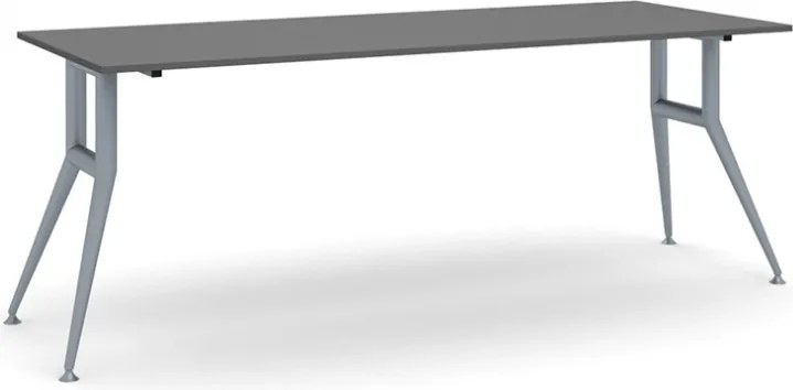 Stół konferencyjny do biura WIDE, 220x80 cm, grafit