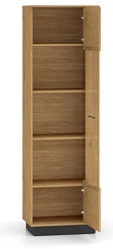 Witryna BRONX 1D 60cm dąb/czarna ML MEBLE