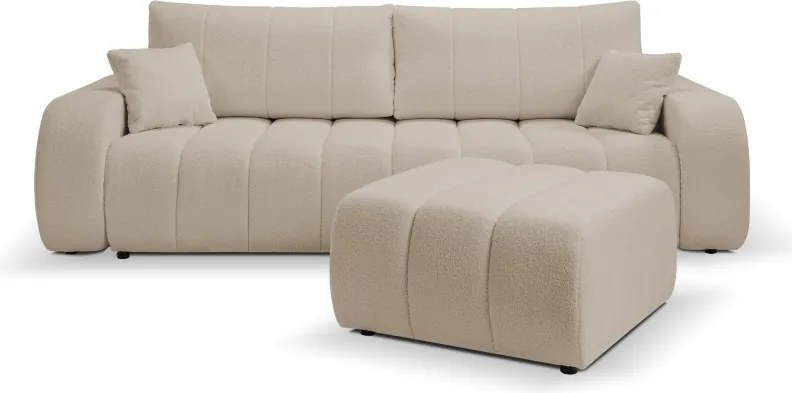 Pufa BALOO w kolorze beżowym w tkaninie LAMBI 06