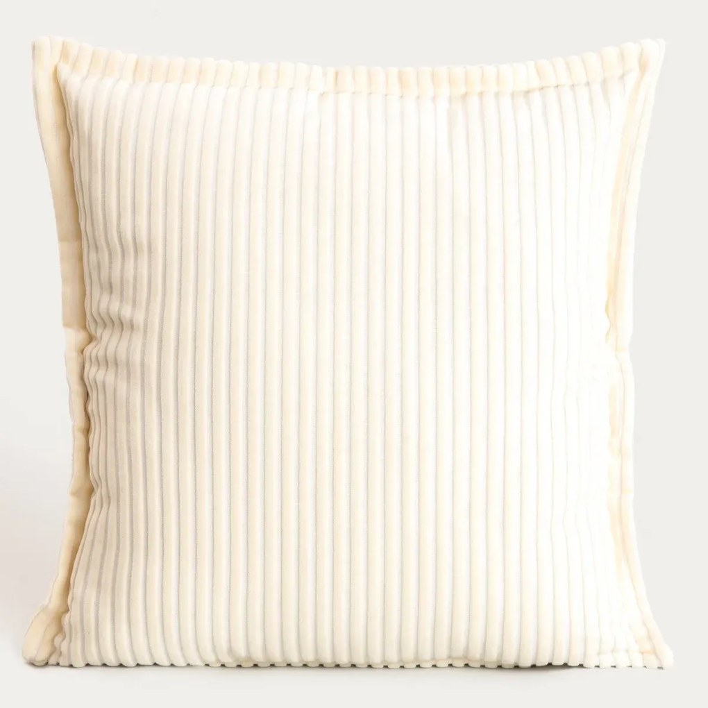 Poszewka dekoracyjna welwetowa SAMT struktura sztruksu ecru 45x45cm HOMLA