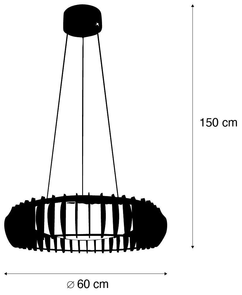 Skandynawska lampa wisząca beżowa z LED - MonteSkandynawski Oswietlenie wewnetrzne