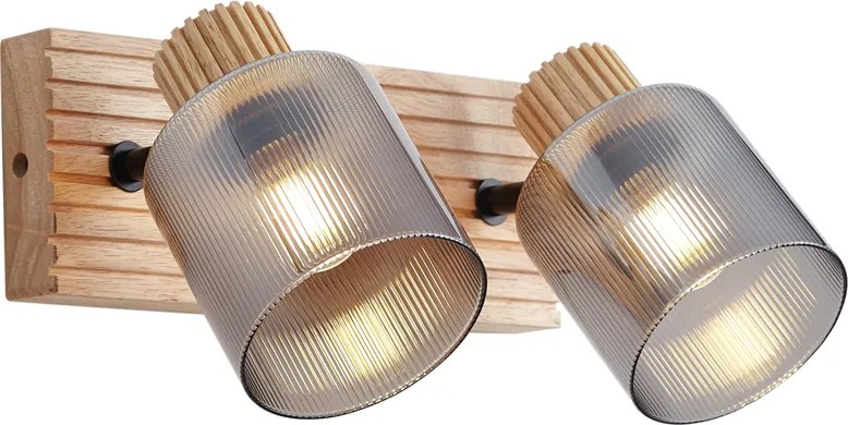 Inteligentny reflektor drewniany z przydymionym szkłem, 2-punktowy, obrotowy i przechylny, z WiFi G45 - Gracy