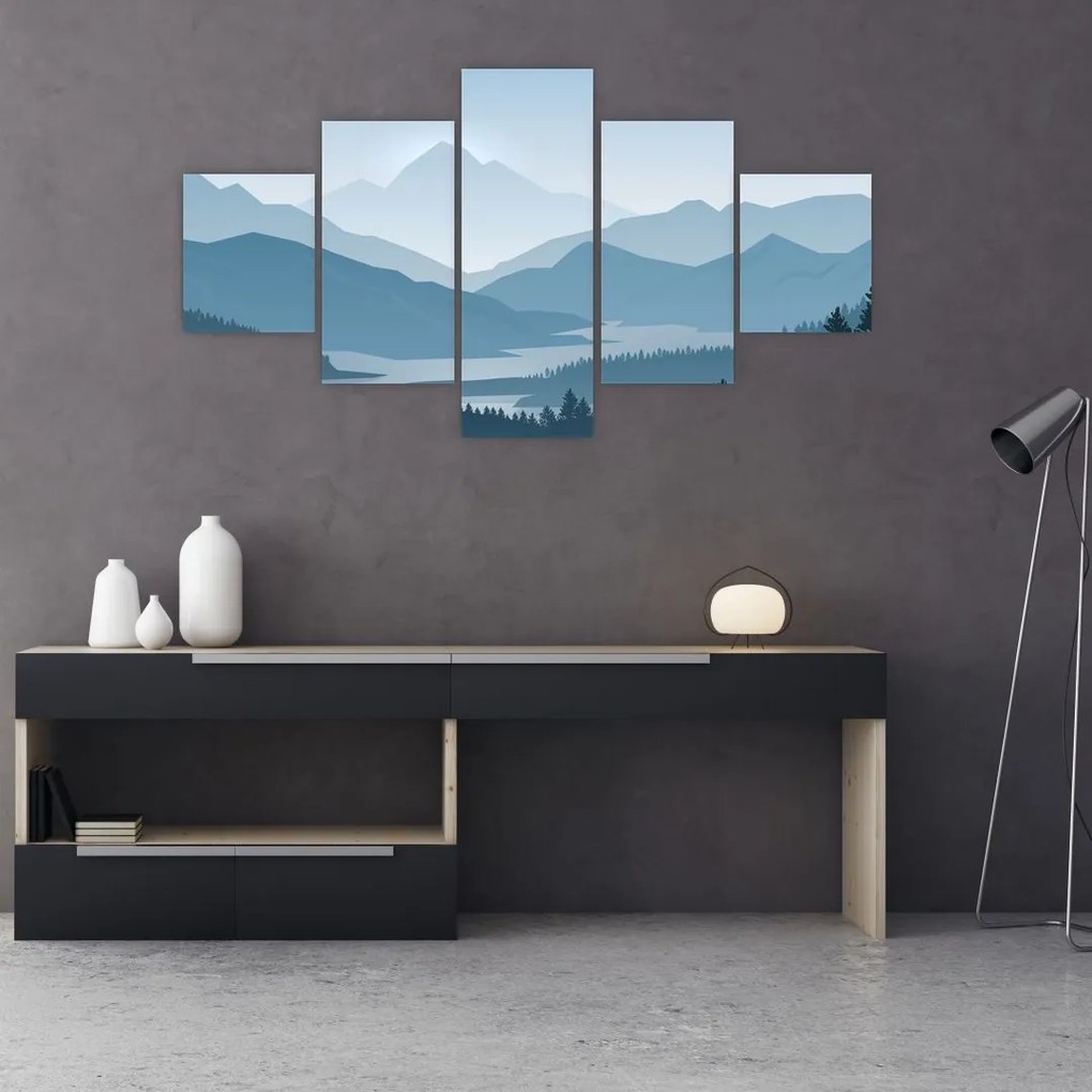 Obraz - Góry oczami grafika (125x70 cm)