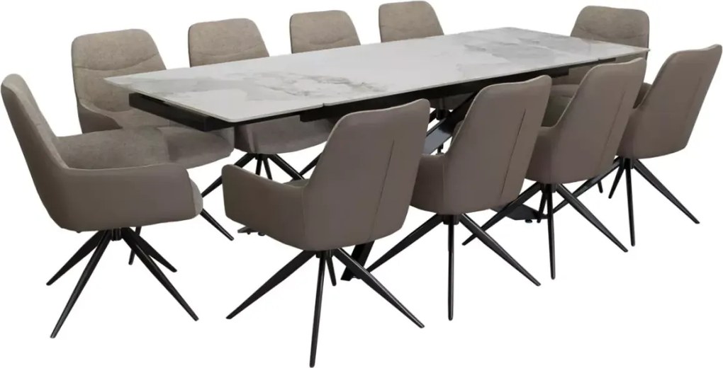 Duży rozkładany stół 160 do 240 cm ceramiczny blat marmur na 10 osób