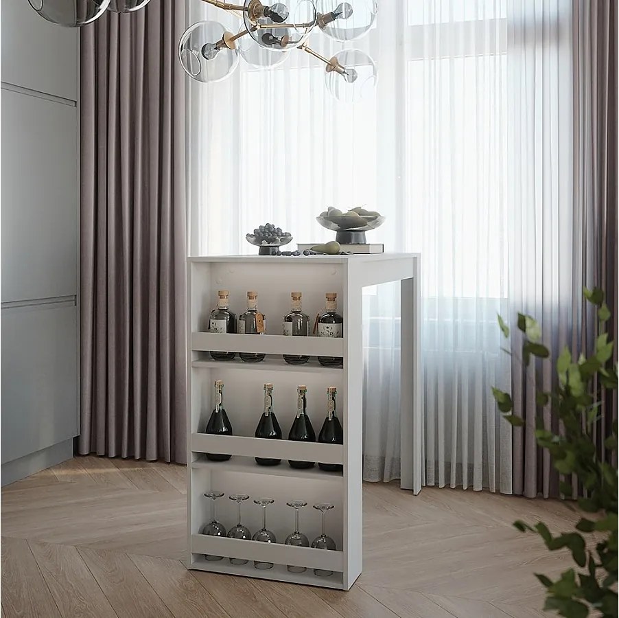 Stół barowy biały 57x117x106 repose