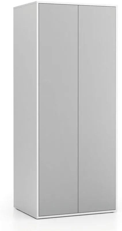 Szafa ubraniowa biurowa LAYERS, drążek do szafy, 800 x 600 x 1905 mm, szara