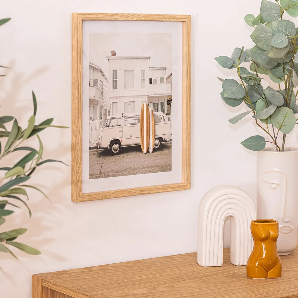 Plakat w ramie z retro samochodem VIVIEN, 30 x 40 cm