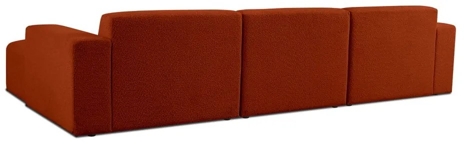 Ceglasty narożnik z materiału bouclé (prawostronny) Roxy – Scandic