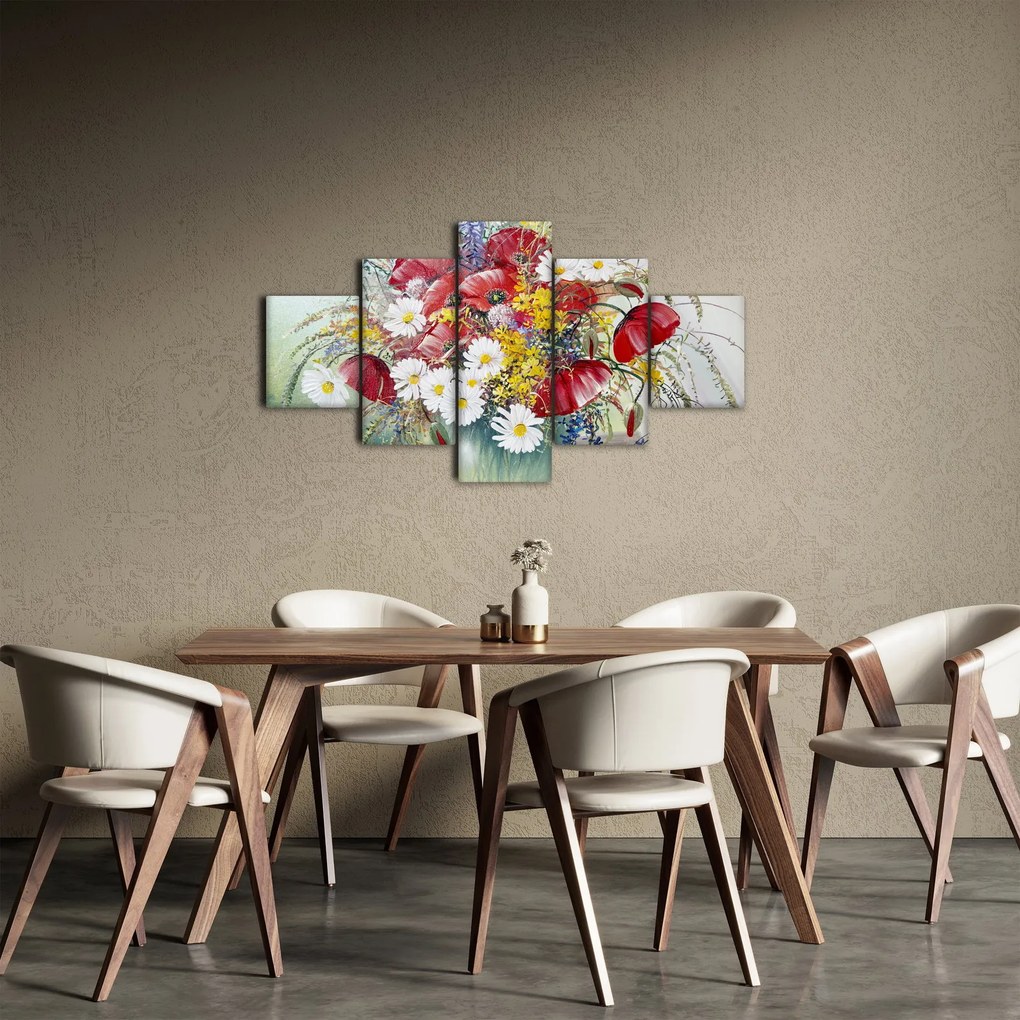 Obraz wazonu z dzikimi kwiatami (125x70 cm)