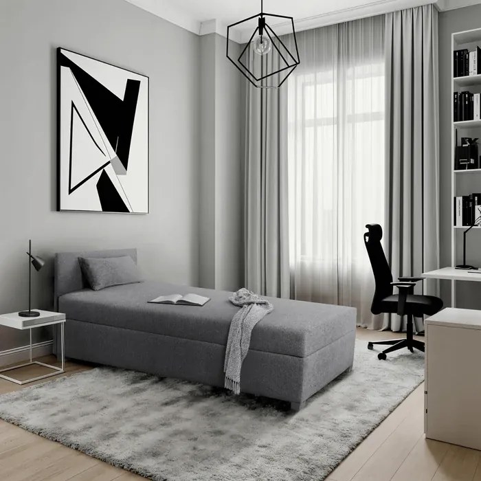 Łóżko Tapczan Młodzieżowe KARO 90x200 cm Szare
