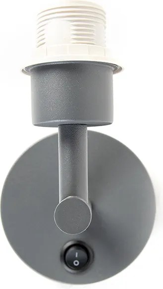Nowoczesna lampa ścienna ciemnoszara 1-światłowa z wyłącznikiem - Combi