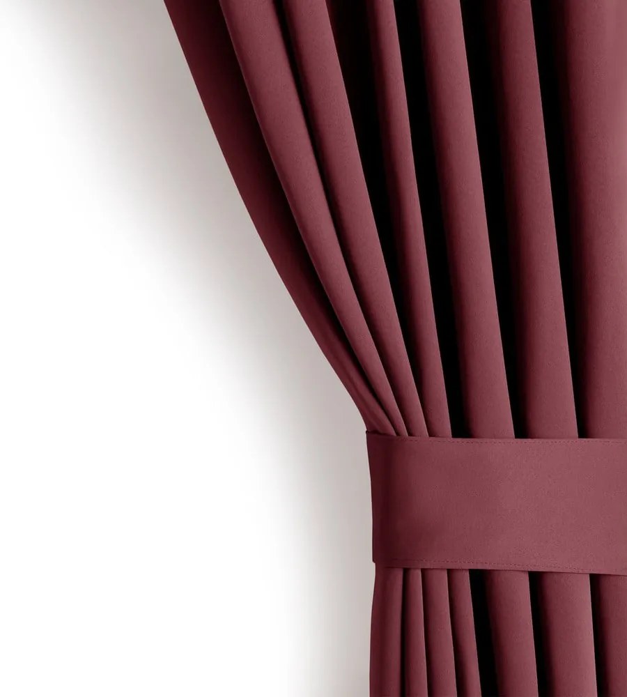 Bordowa zaciemniająca zasłona termiczna 140x270 cm Pleat – Restilo