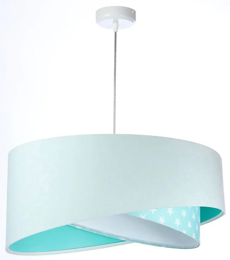 Miętowa lampa wisząca z abażurem N8-F27