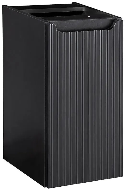 Czarna wisząca ryflowana szafka łazienkowa L8-H66