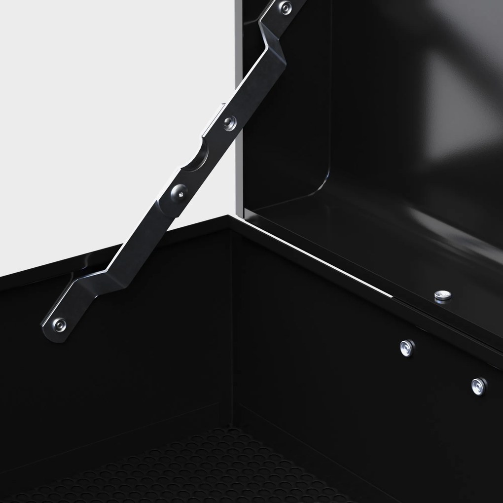 HOMCOM Skrzynka Narzędziowa z Zamkiem, 3 Szuflady, Obudowa Stalowa, 60x26x34cm, Czarna