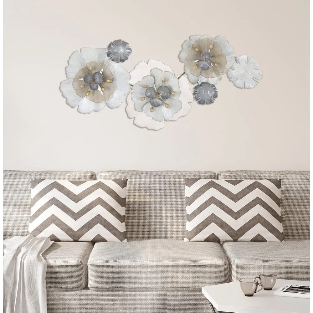 Metalowa dekoracja ścienna Mauro Ferretti Flowery, 119x60 cm