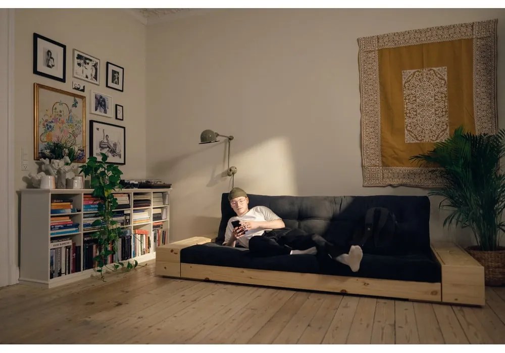 Ciemnoniebieska rozkładana sofa 244 cm Base – Karup Design