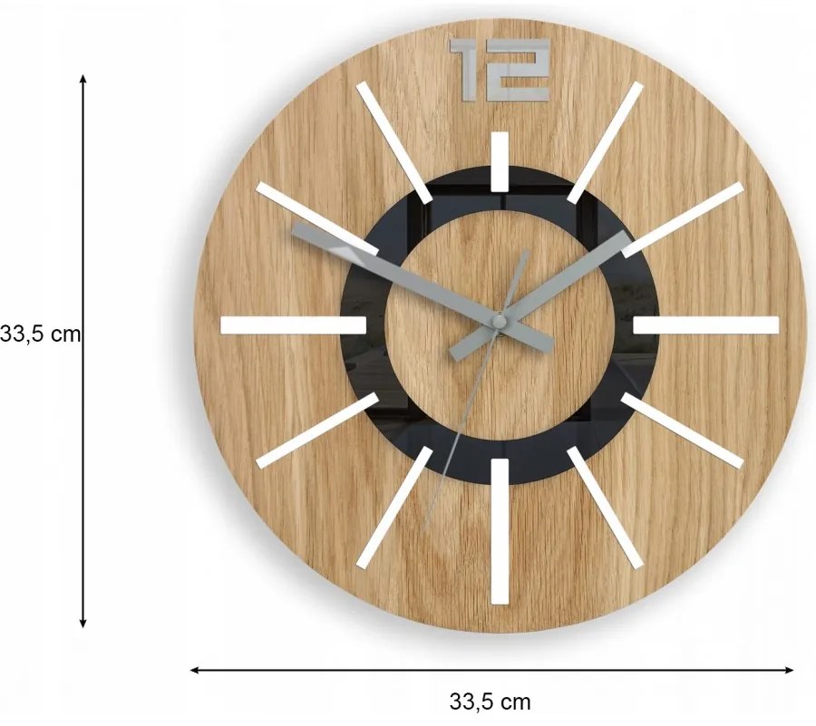 Zegar na ścianę nowoczesny drewniany z cichym mechanizmem okrągły solidny